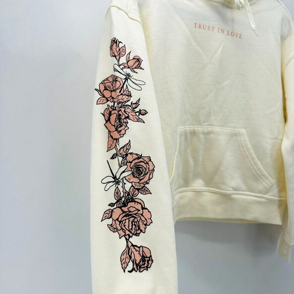 Disney Her Universe Maleficent Aurora‎ Hoodie Size S Trust In Love Ivory Preppy - Picture 4 of 11